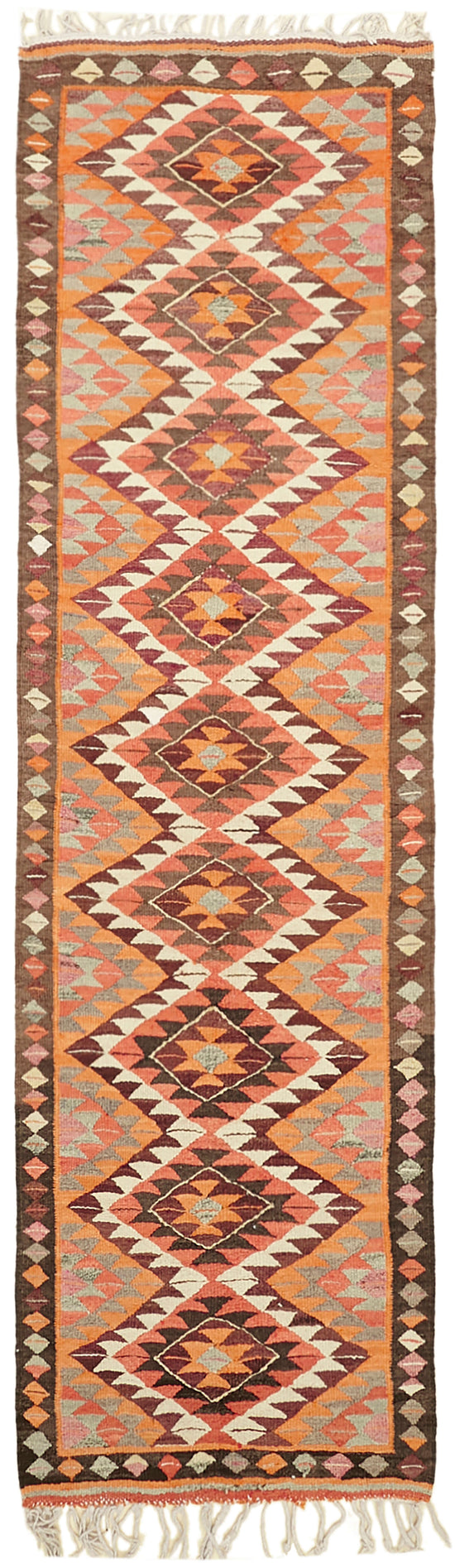 3x10 Multicolor Boho Runner Kilim Rugs - 42827