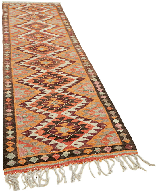 3x10 Multicolor Boho Runner Kilim Rugs - 42827