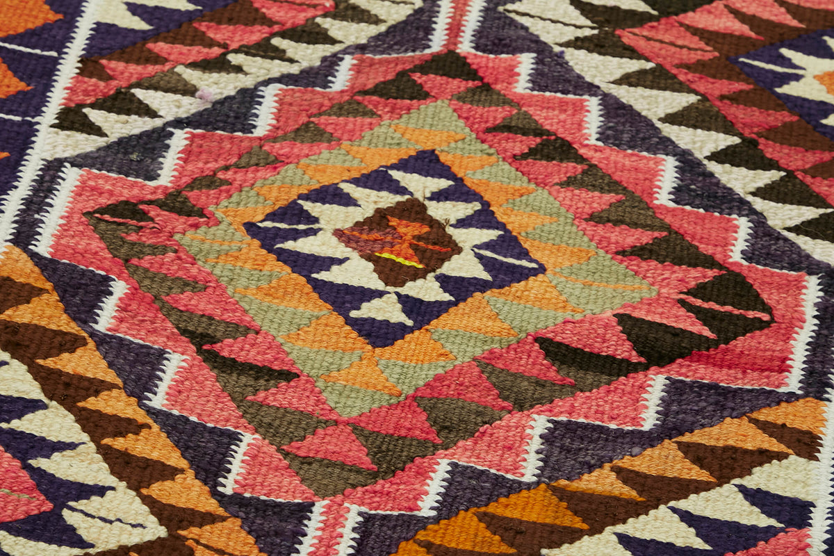 3x11 Multicolor Boho Runner Kilim Rugs - 42828