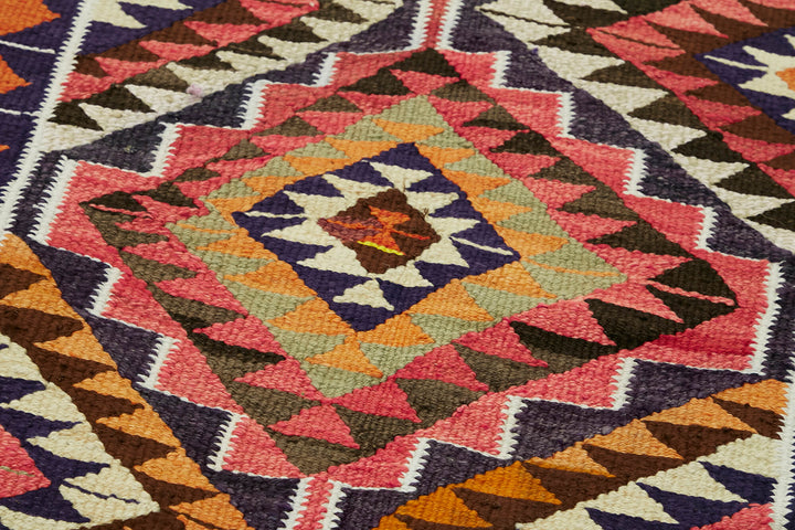 3x11 Multicolor Boho Runner Kilim Rugs - 42828