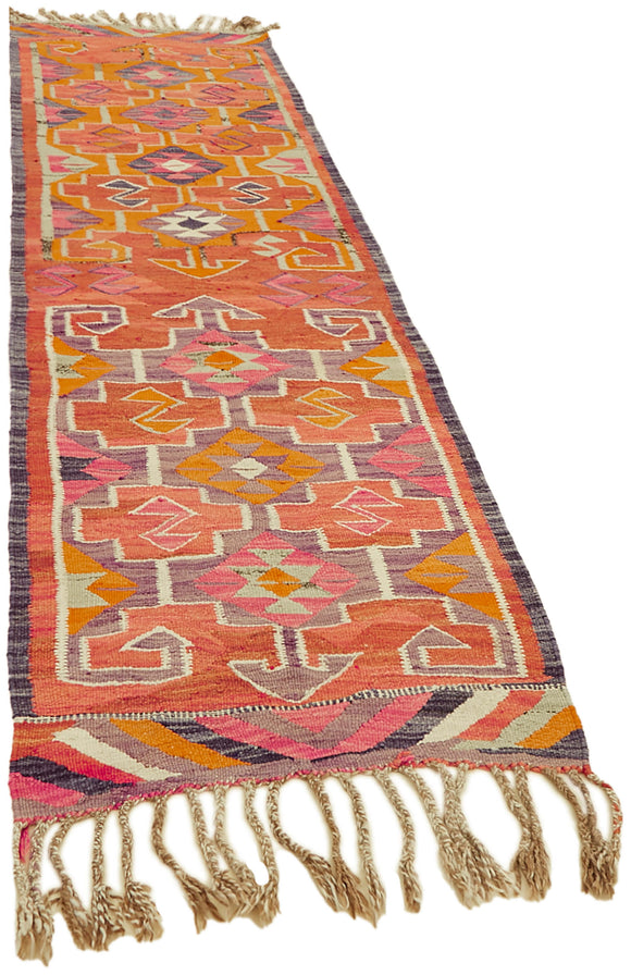3x10 Multicolor Boho Runner Kilim Rugs - 42829