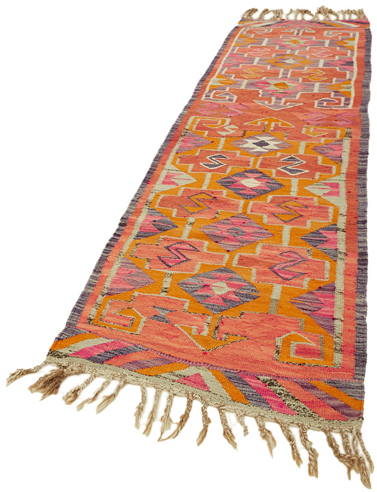 3x10 Multicolor Boho Runner Kilim Rugs - 42829