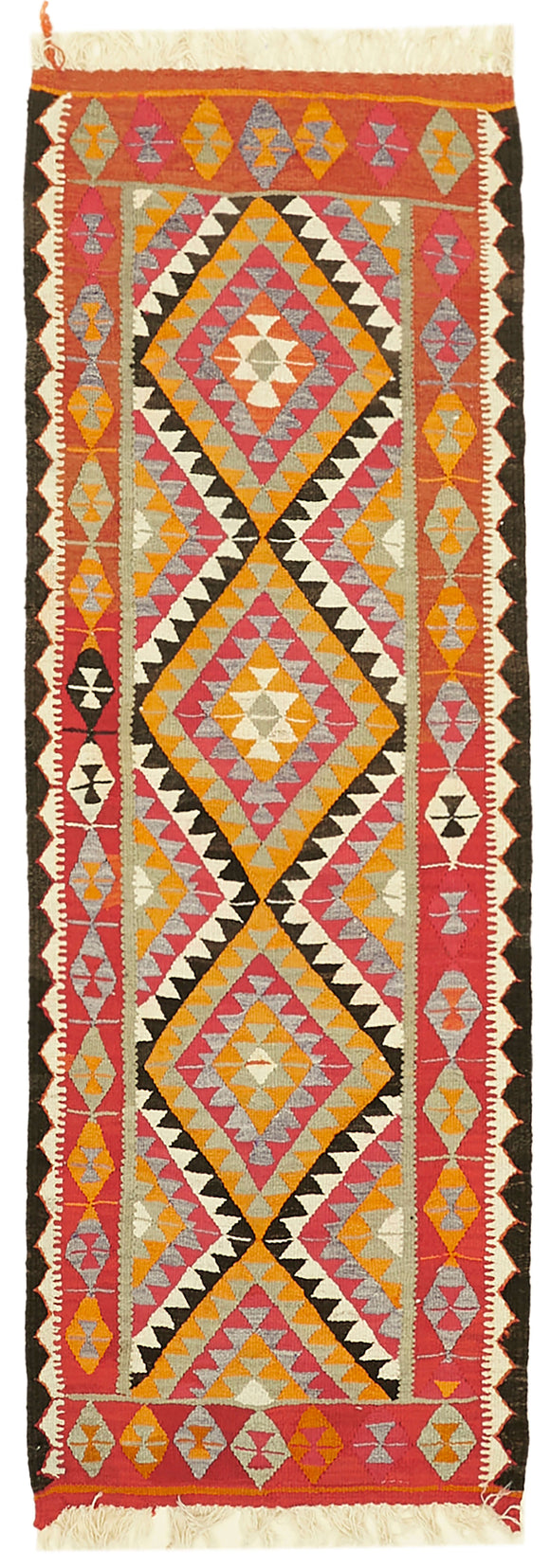 3x9 Multicolor Boho Runner Kilim Rugs - 42831