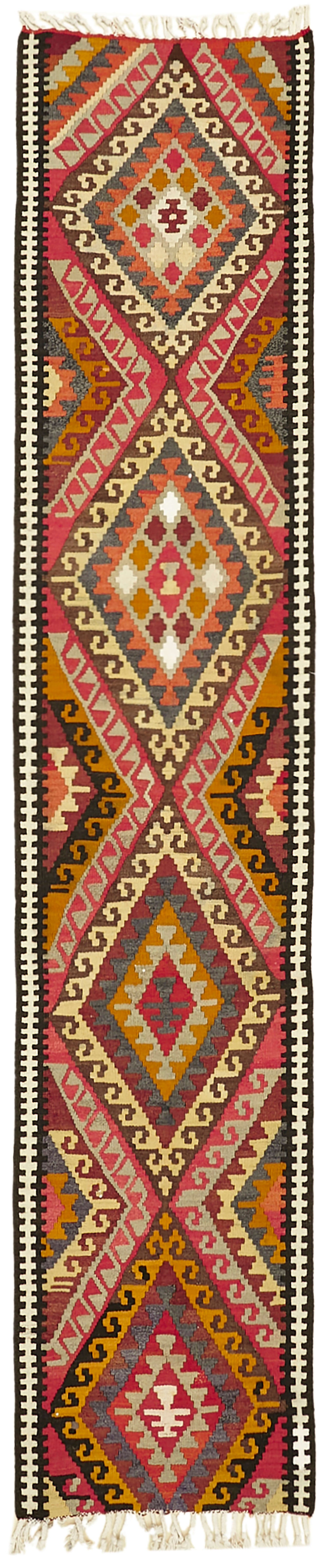 3x12 Multicolor Boho Runner Kilim Rugs - 42832