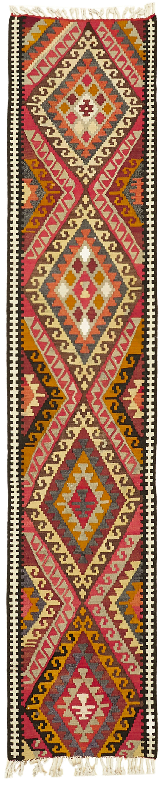 3x12 Multicolor Boho Runner Kilim Rugs - 42832