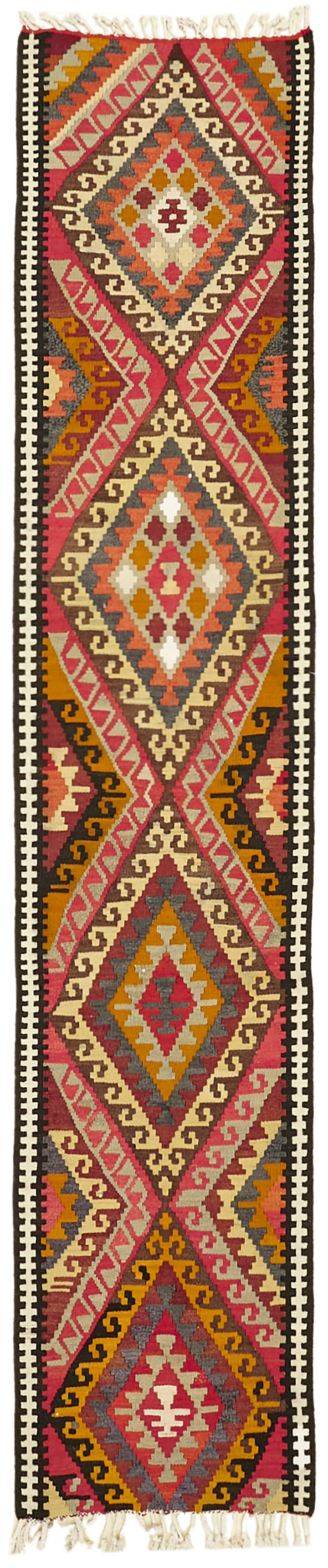 3x12 Multicolor Boho Runner Kilim Rugs - 42832