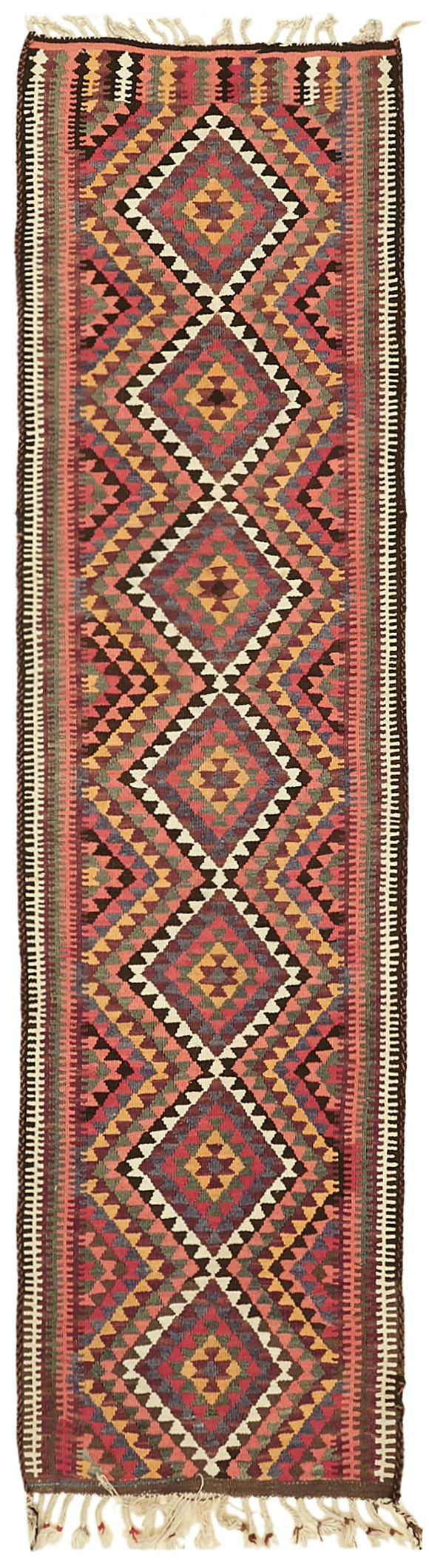 3x10 Multicolor Boho Runner Kilim Rugs - 42833