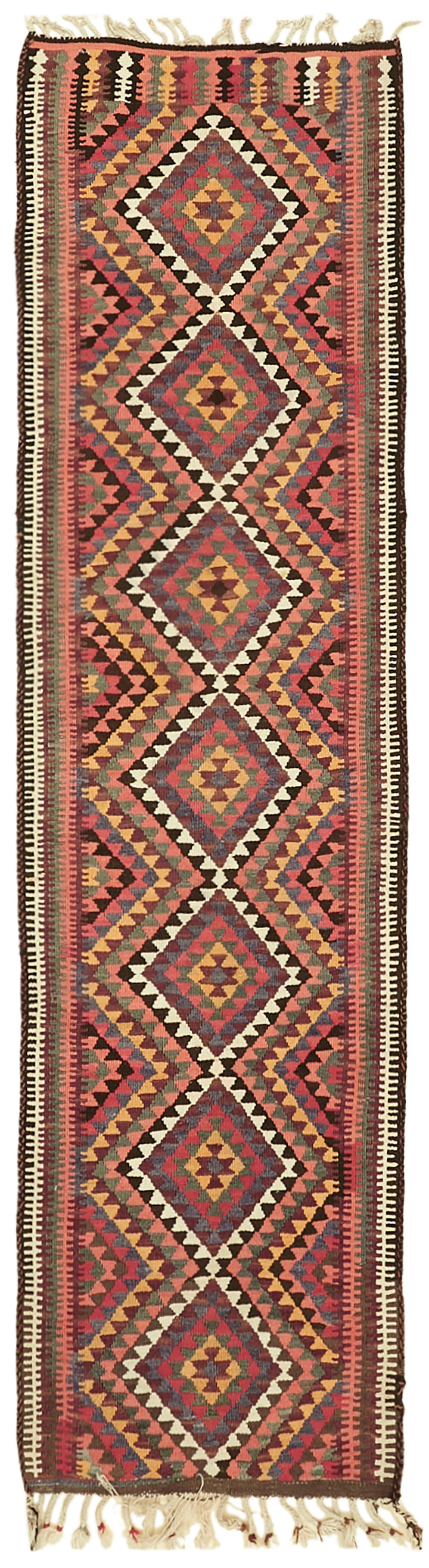 3x10 Multicolor Boho Runner Kilim Rugs - 42833