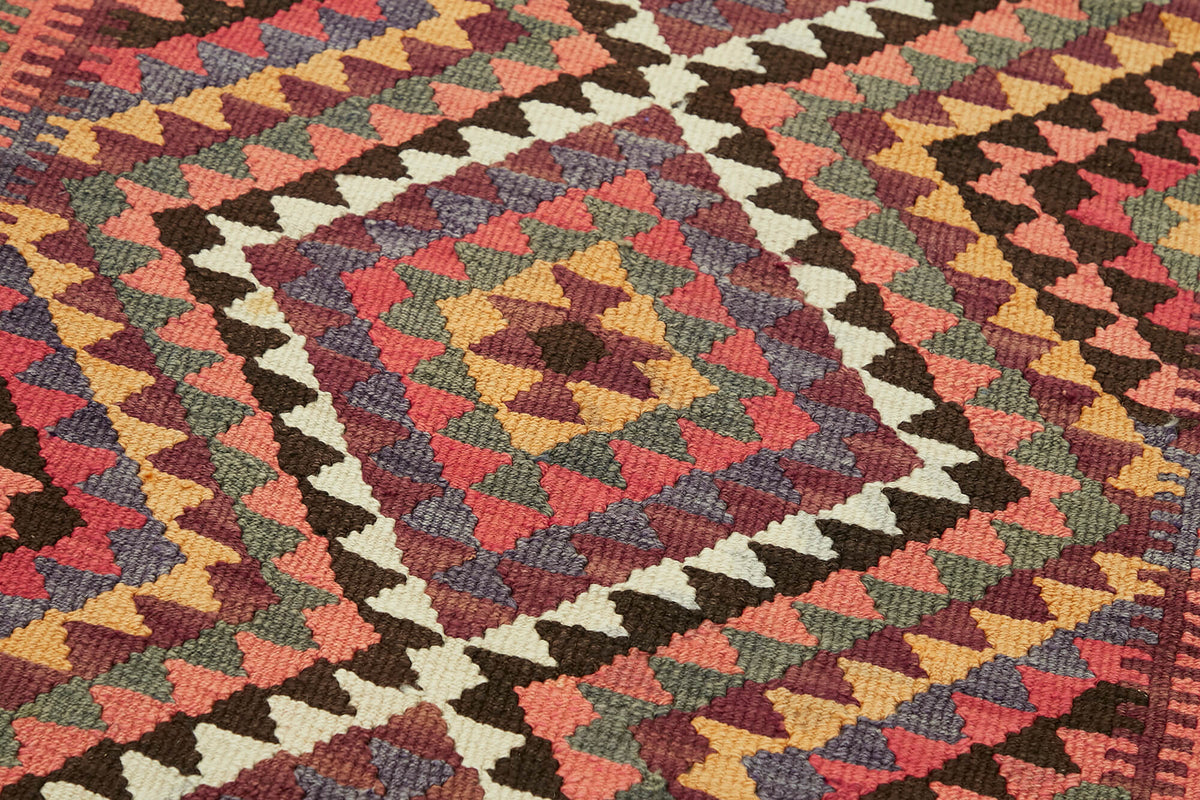 3x10 Multicolor Boho Runner Kilim Rugs - 42833