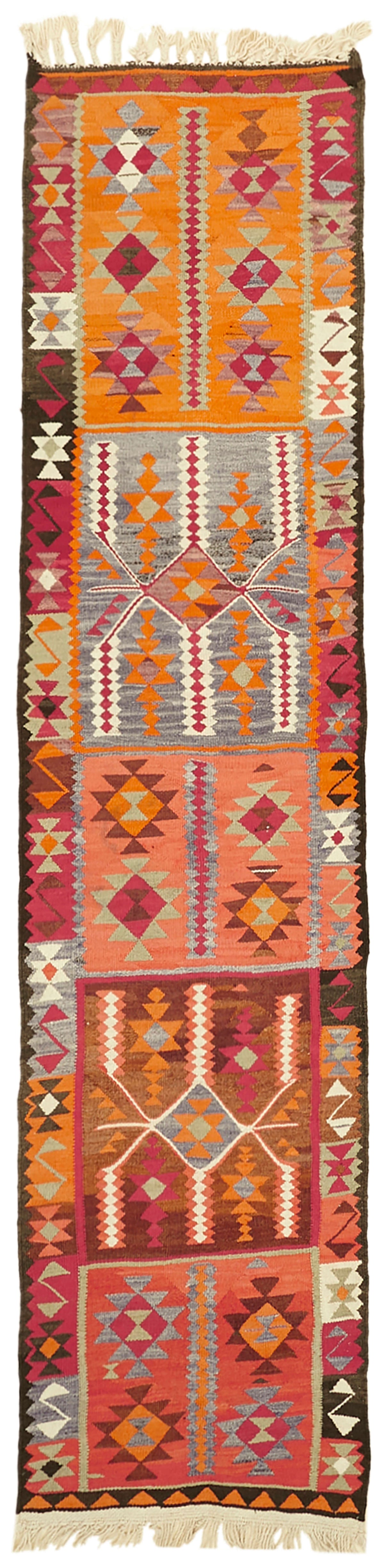3x12 Multicolor Boho Runner Kilim Rugs - 42835