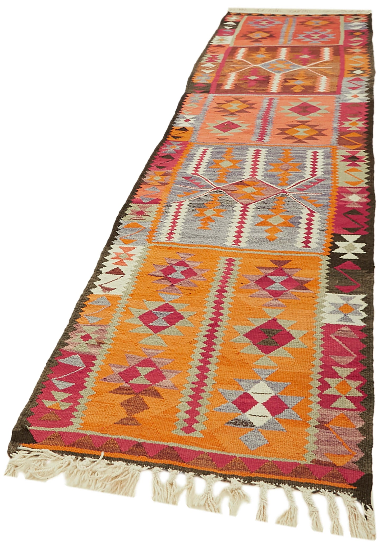 3x12 Multicolor Boho Runner Kilim Rugs - 42835