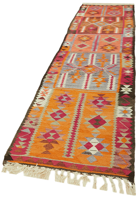 3x12 Multicolor Boho Runner Kilim Rugs - 42835