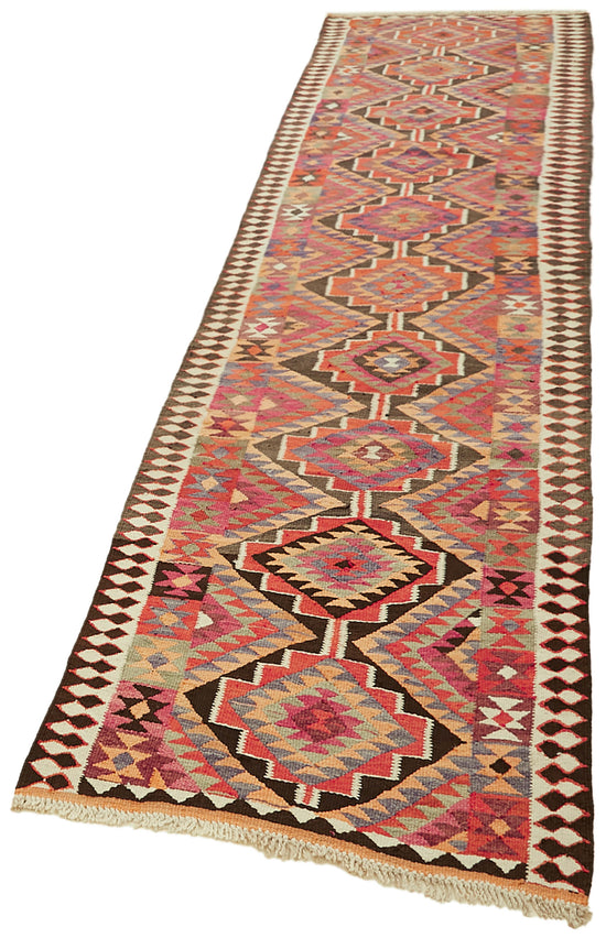 3x11 Multicolor Boho Runner Kilim Rugs - 42837