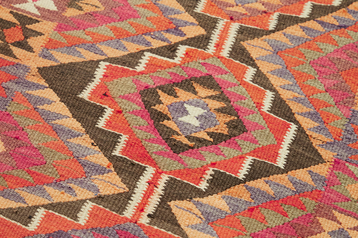 3x11 Multicolor Boho Runner Kilim Rugs - 42837