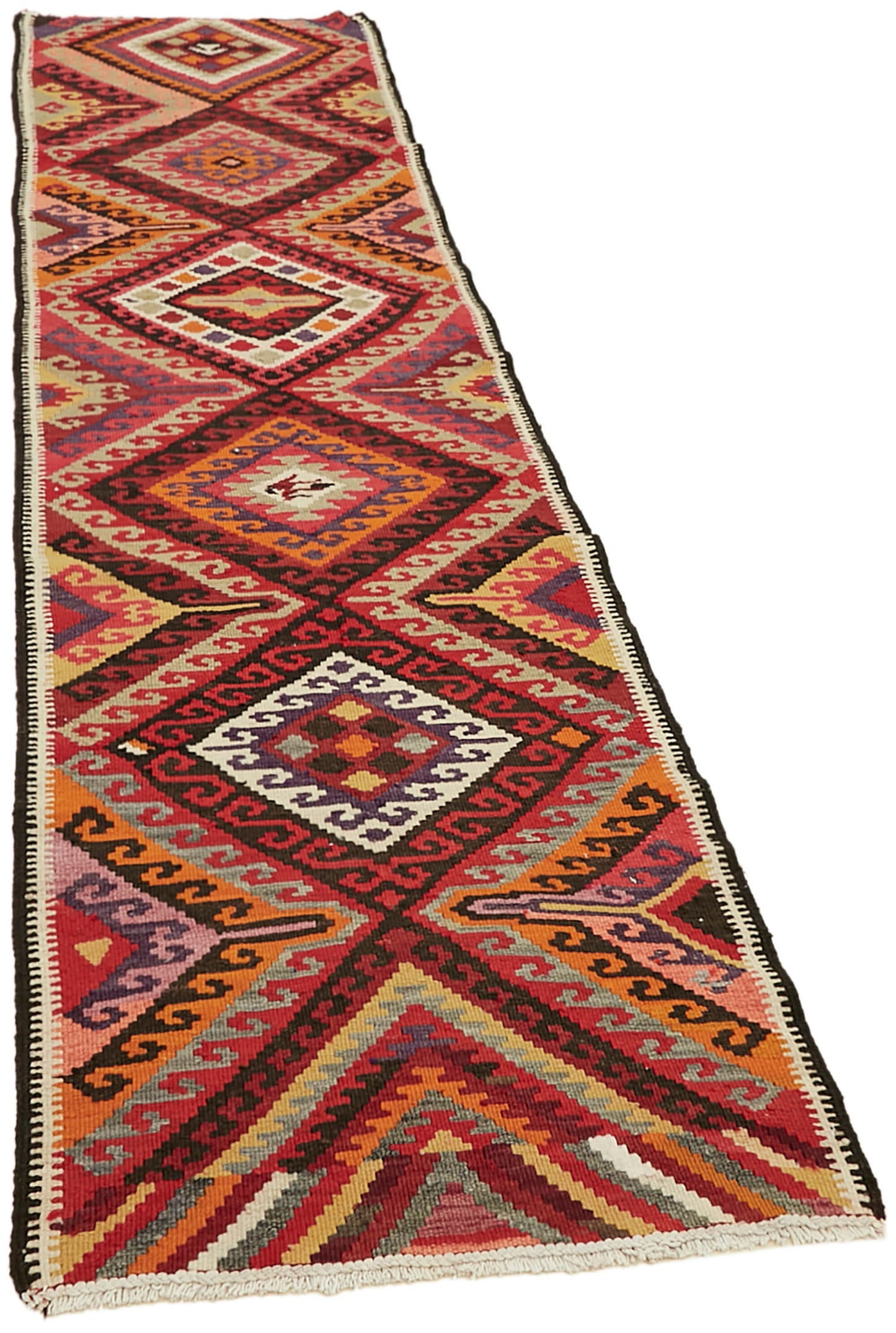 3x11 Multicolor Boho Runner Kilim Rugs - 42839