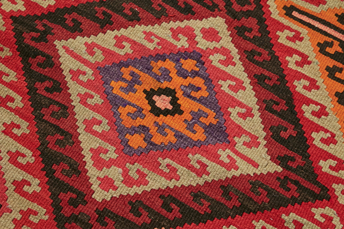 3x11 Multicolor Boho Runner Kilim Rugs - 42839