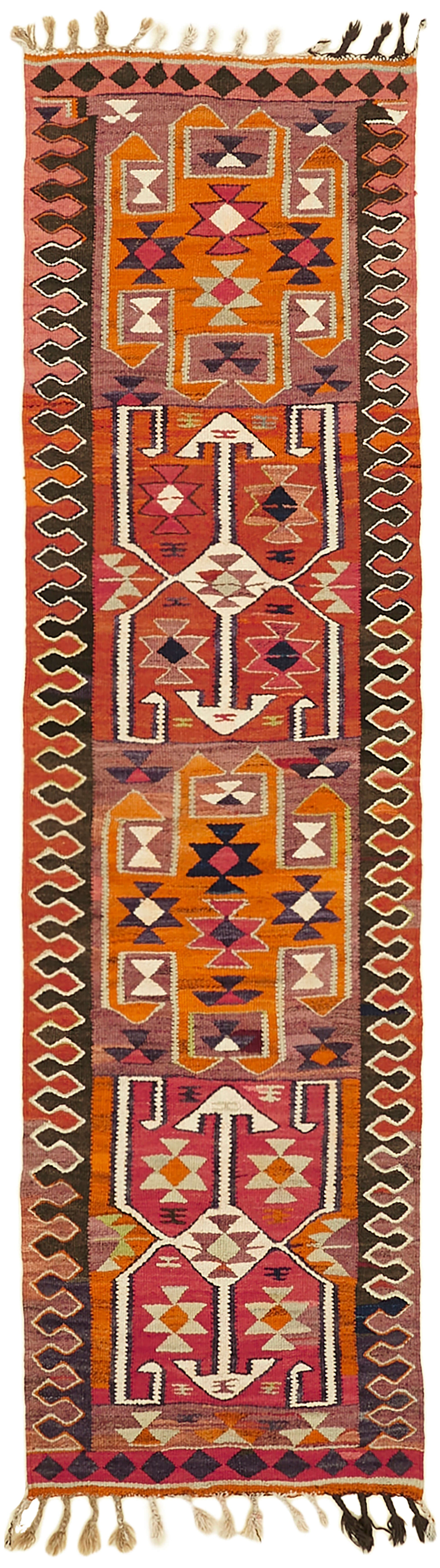 3x10 Multicolor Boho Runner Kilim Rugs - 42840