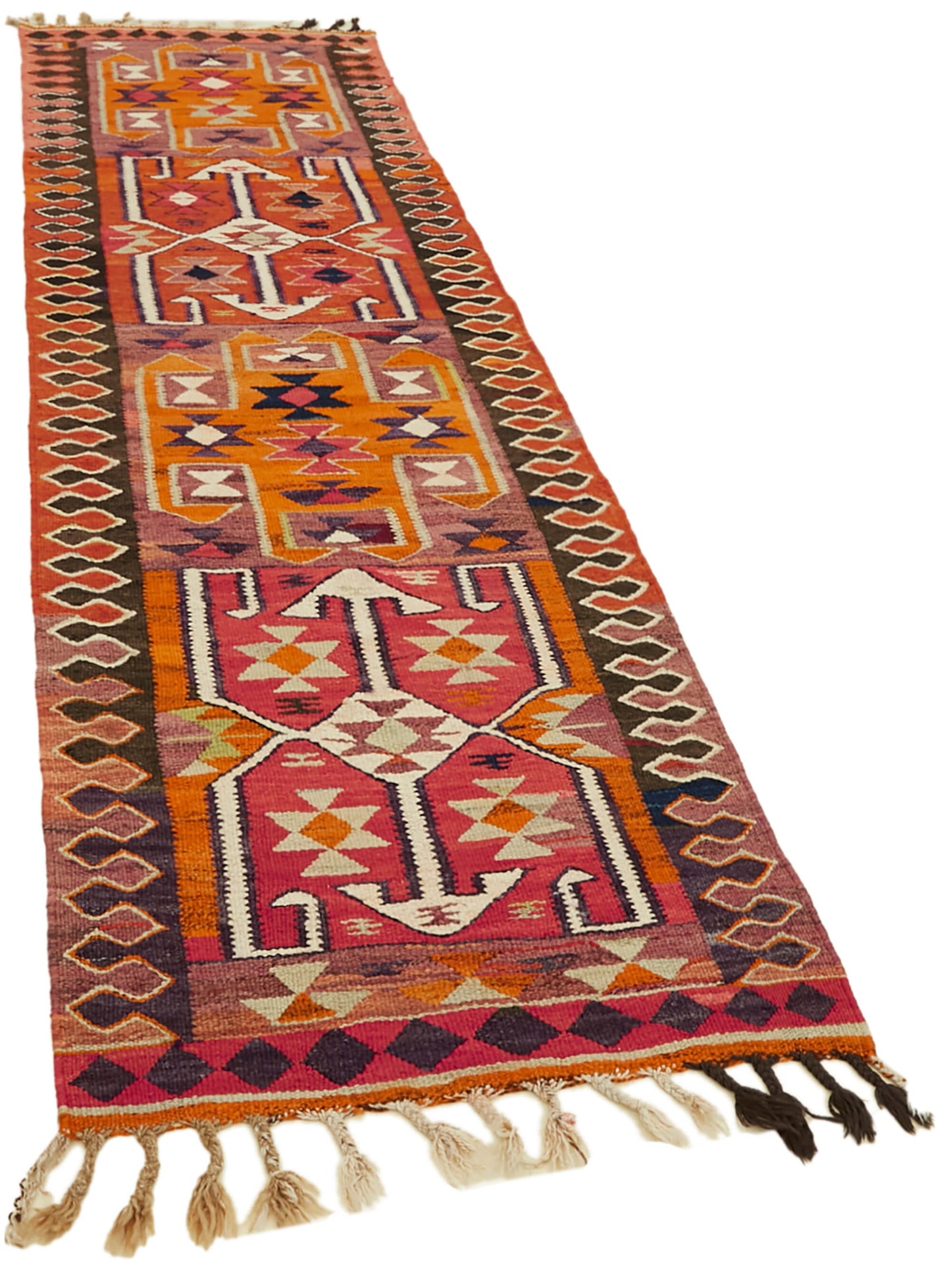 3x10 Multicolor Boho Runner Kilim Rugs - 42840