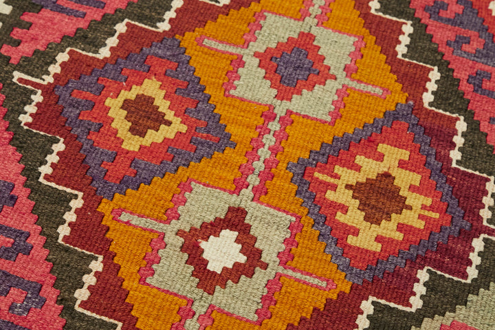 3x13 Multicolor Boho Runner Kilim Rugs - 42841