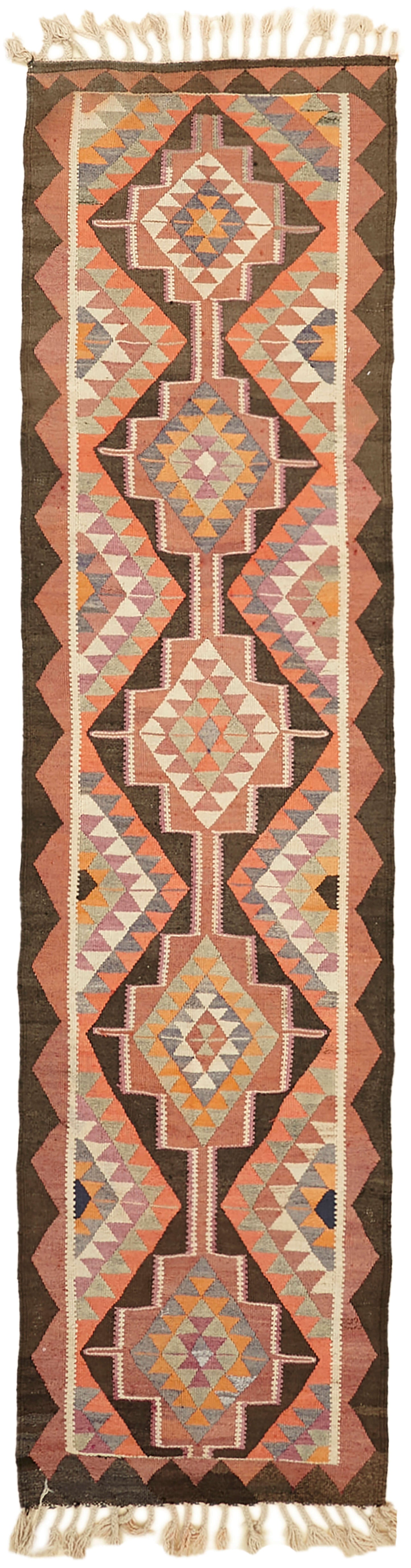 3x11 Multicolor Boho Runner Kilim Rugs - 42842