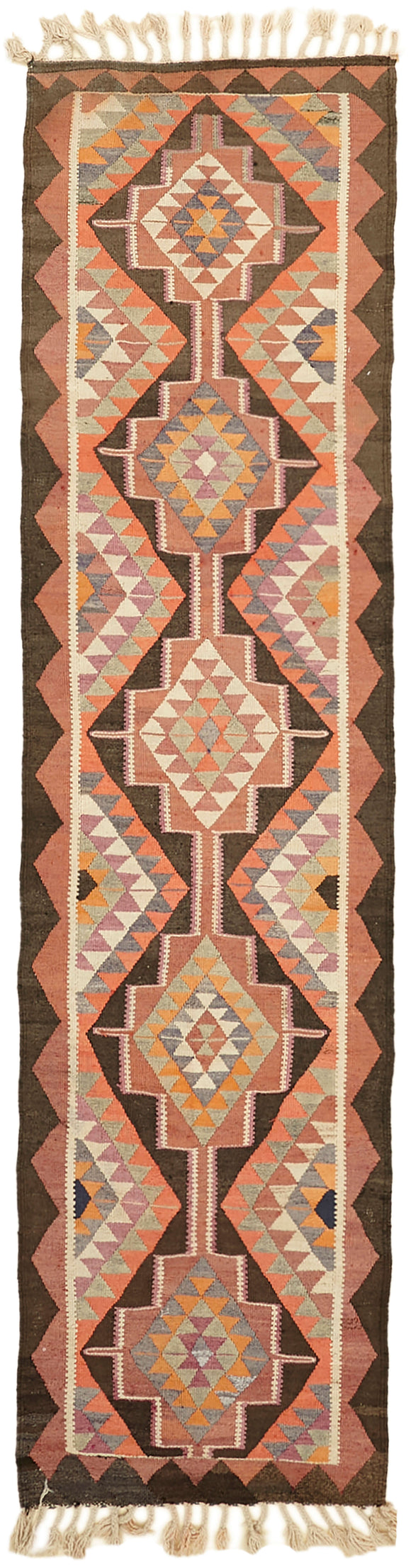 3x11 Multicolor Boho Runner Kilim Rugs - 42842