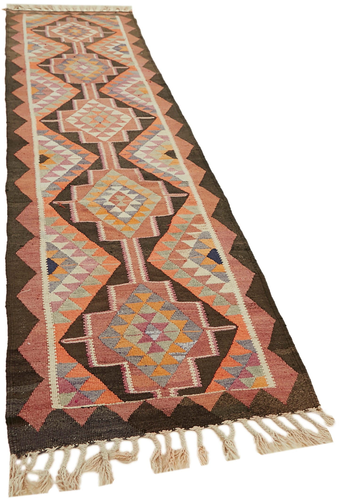 3x11 Multicolor Boho Runner Kilim Rugs - 42842