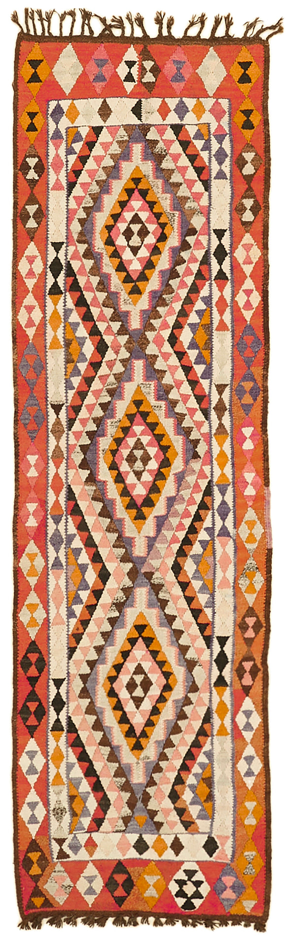 3x10 Multicolor Boho Runner Kilim Rugs - 42843