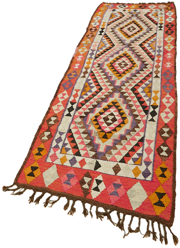 3x10 Multicolor Boho Runner Kilim Rugs - 42843