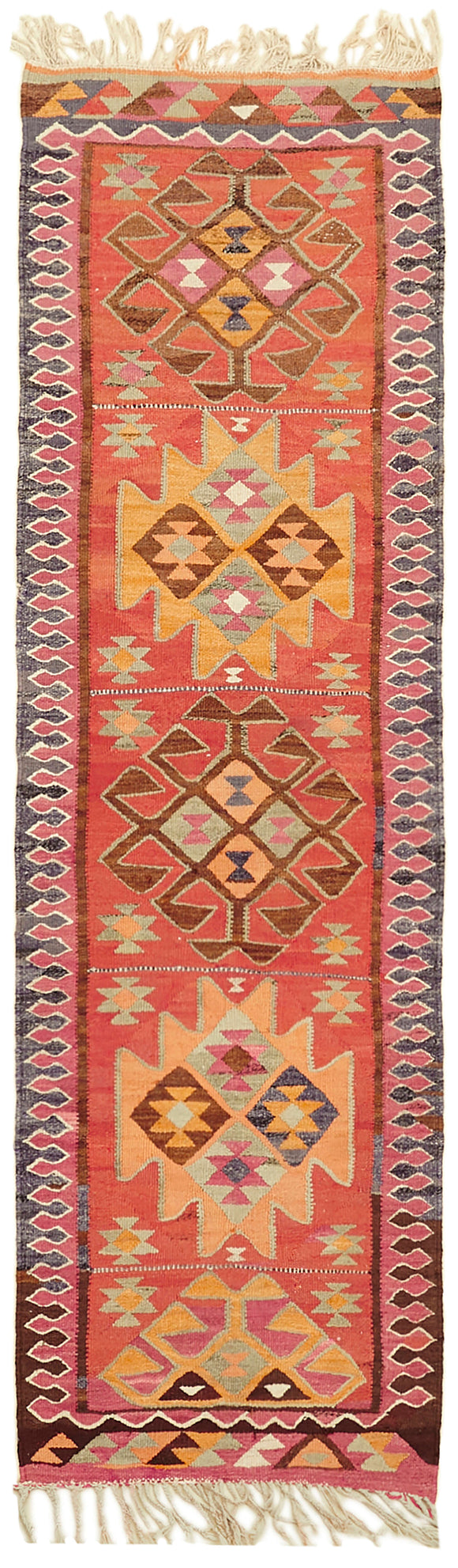 3x10 Multicolor Boho Runner Kilim Rugs - 42844