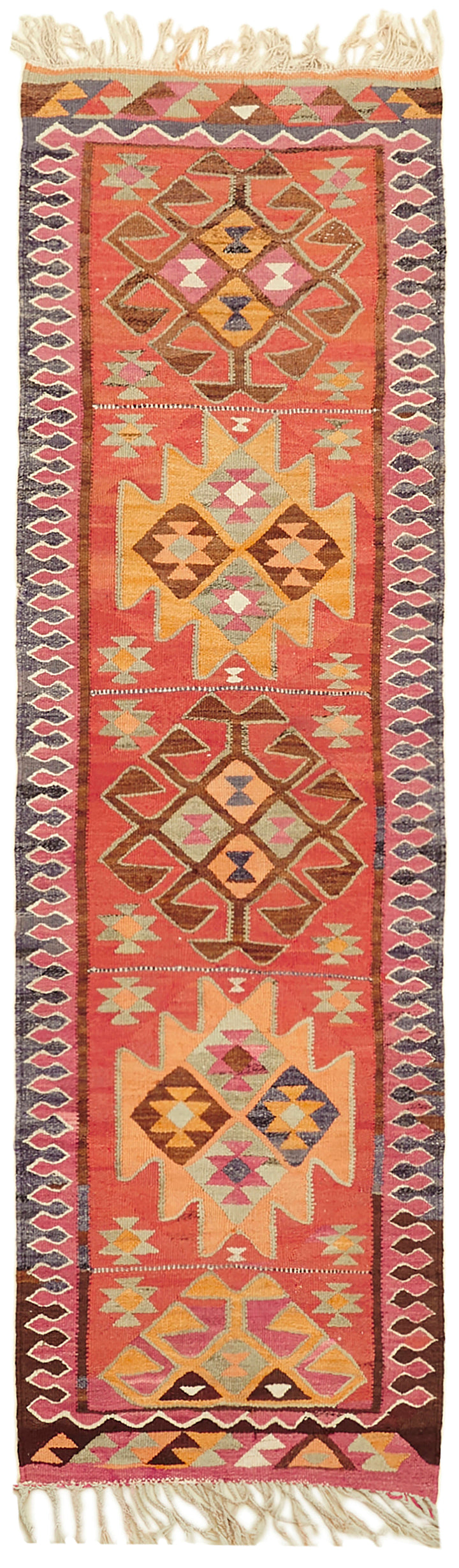 3x10 Multicolor Boho Runner Kilim Rugs - 42844
