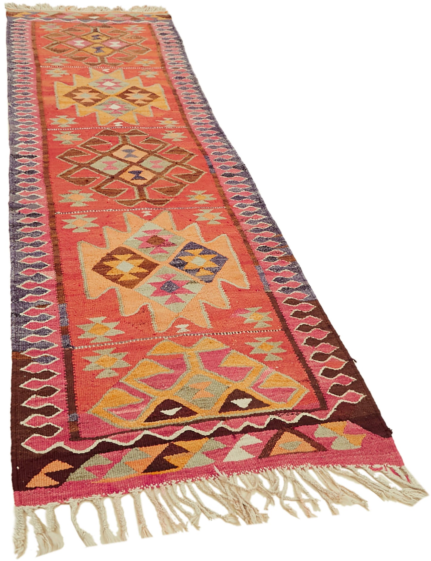 3x10 Multicolor Boho Runner Kilim Rugs - 42844
