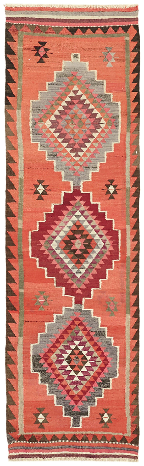 3x10 Multicolor Boho Runner Kilim Rugs - 42846