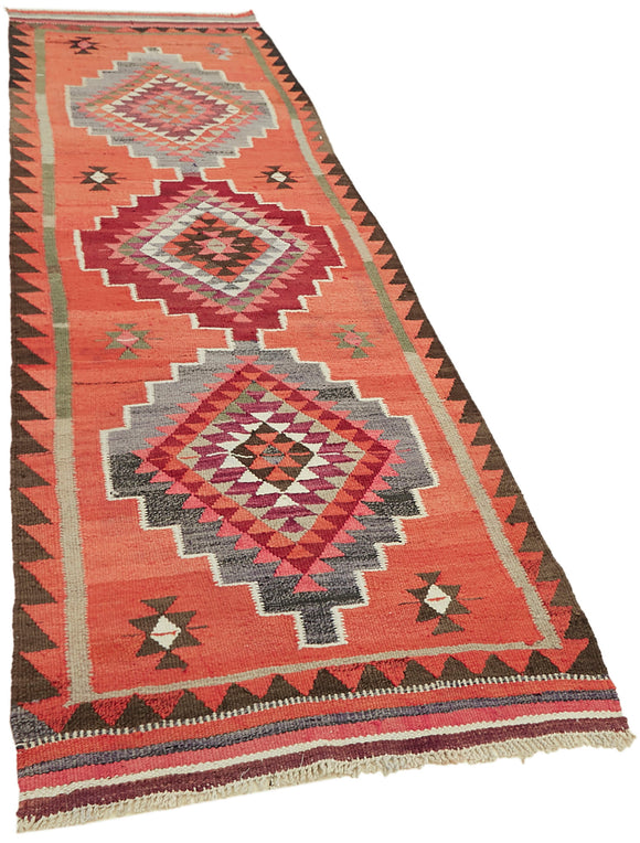 3x10 Multicolor Boho Runner Kilim Rugs - 42846