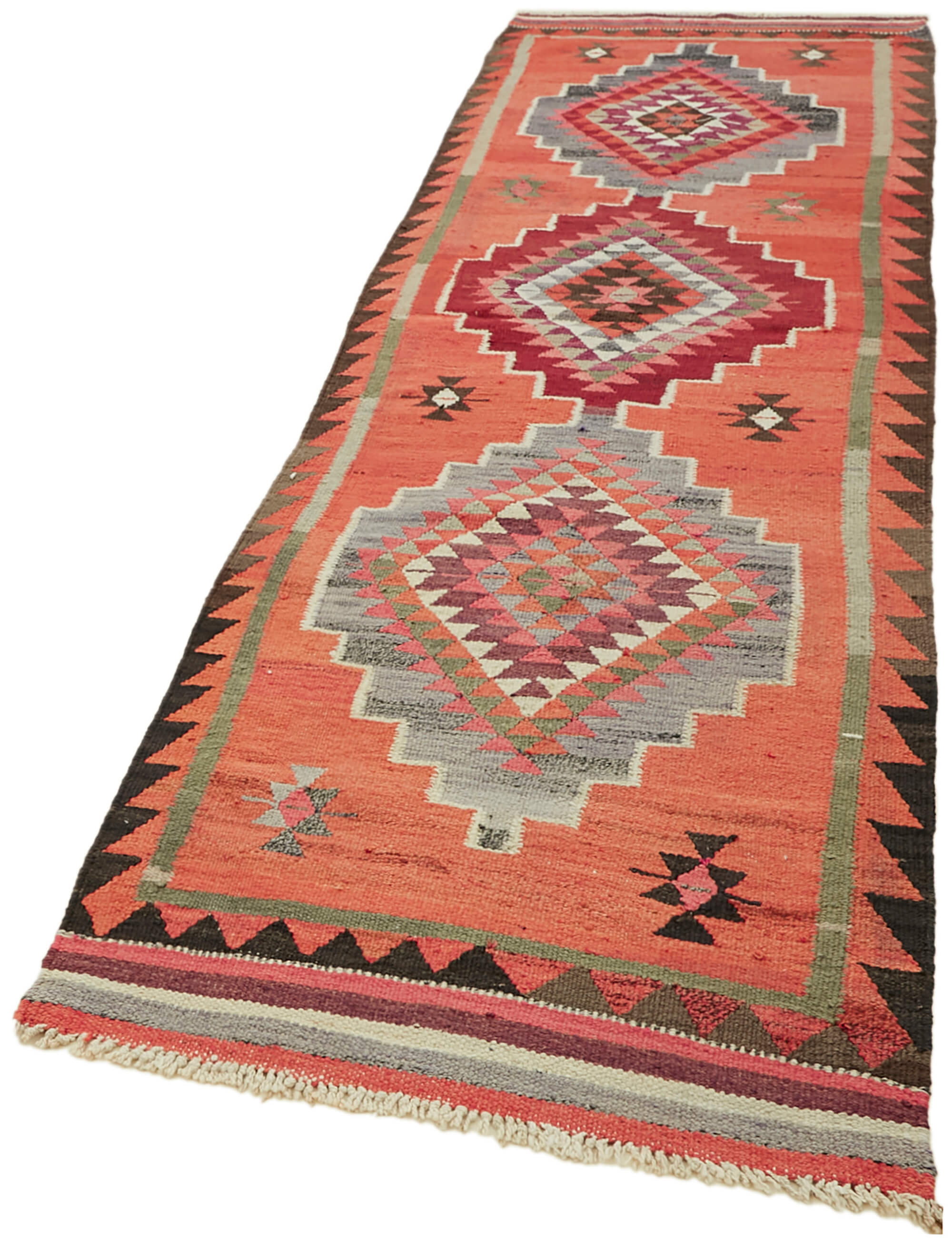 3x10 Multicolor Boho Runner Kilim Rugs - 42846