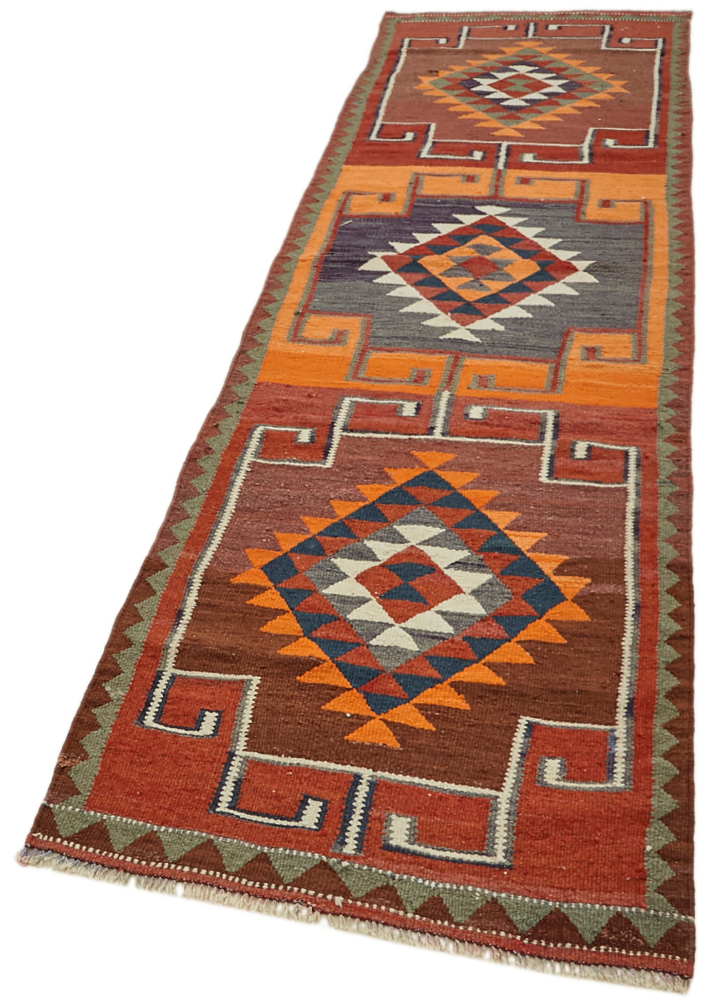 3x10 Multicolor Boho Runner Kilim Rugs - 42991