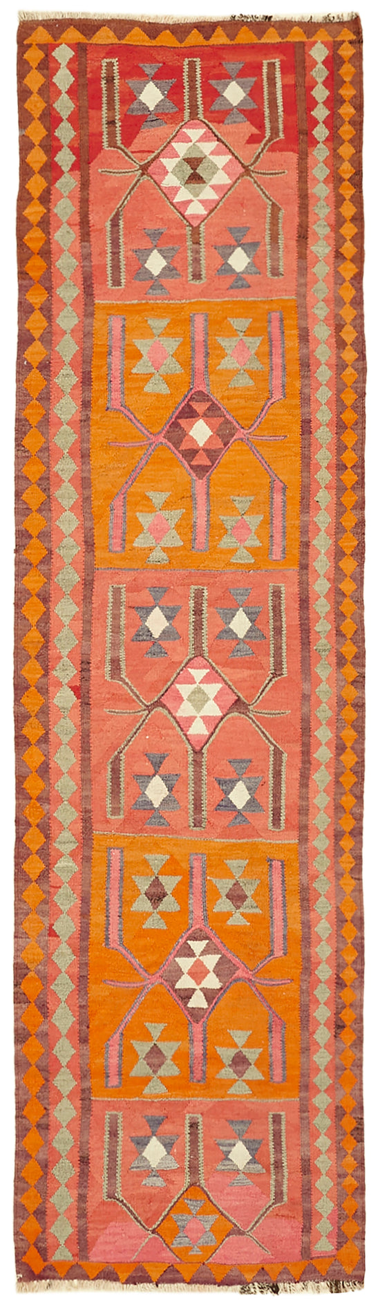 3x12 Multicolor Boho Runner Kilim Rugs - 42996