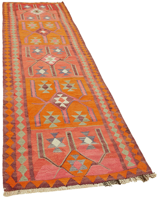 3x12 Multicolor Boho Runner Kilim Rugs - 42996
