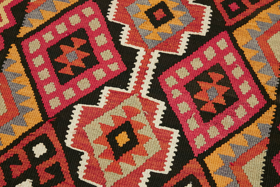 3x11 Multicolor Boho Runner Kilim Rugs - 42997