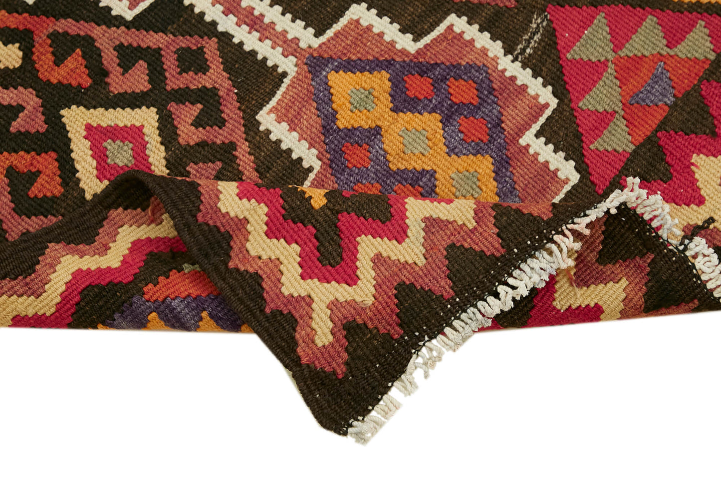 3x11 Multicolor Boho Runner Kilim Rugs - 42997