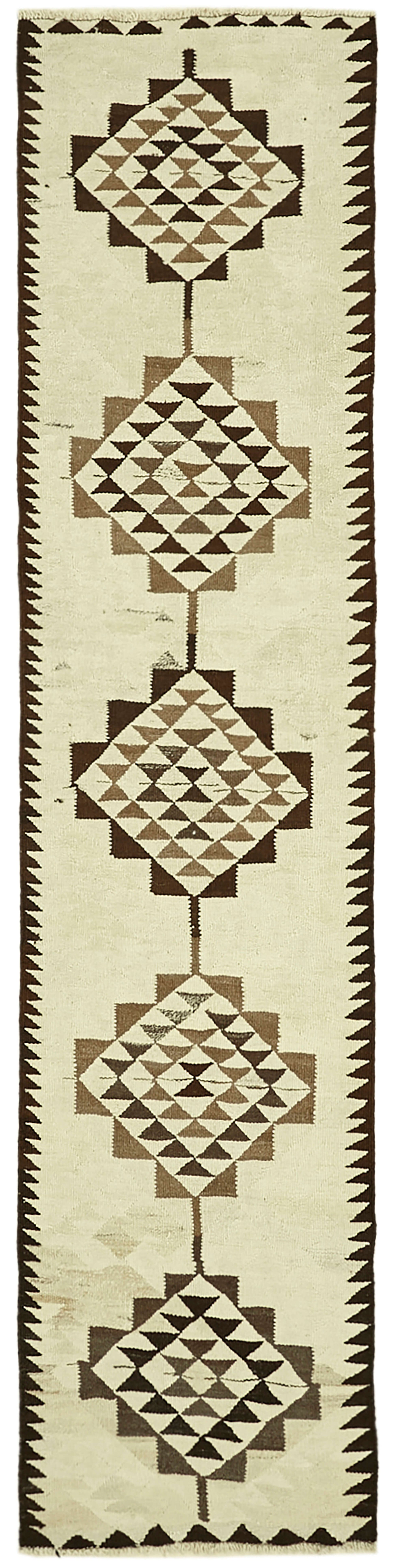 3x11 Multicolor Boho Runner Kilim Rugs - 42999