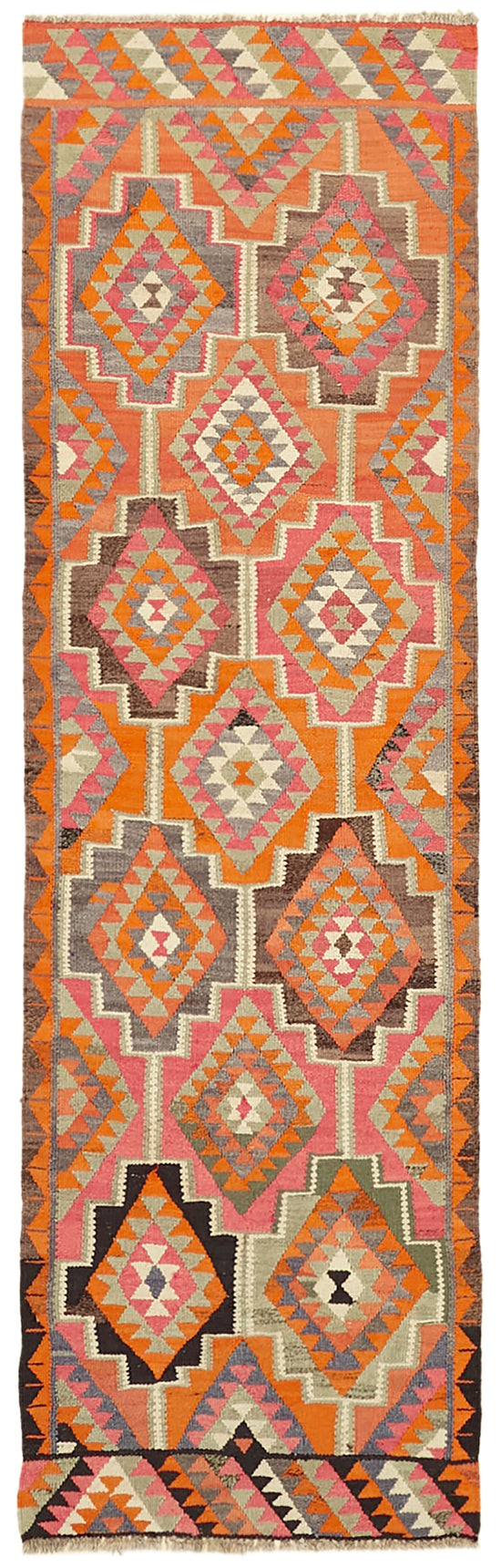 3x10 Multicolor Boho Runner Kilim Rugs - 43001