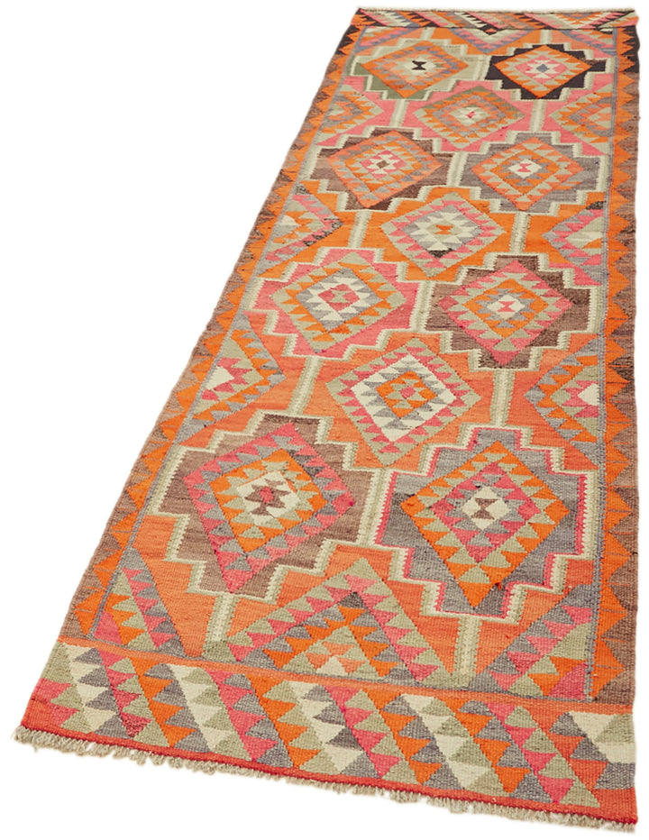 3x10 Multicolor Boho Runner Kilim Rugs - 43001