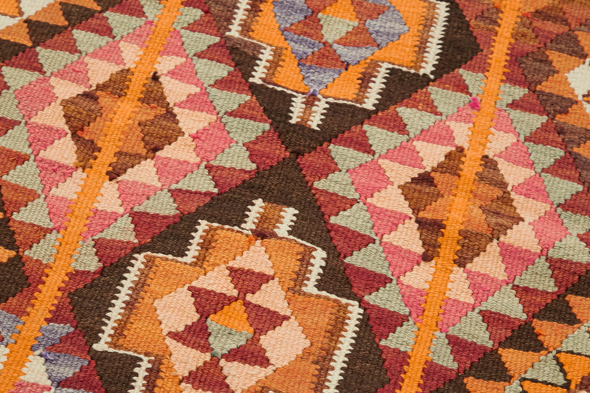 3x11 Multicolor Boho Runner Kilim Rugs - 43002