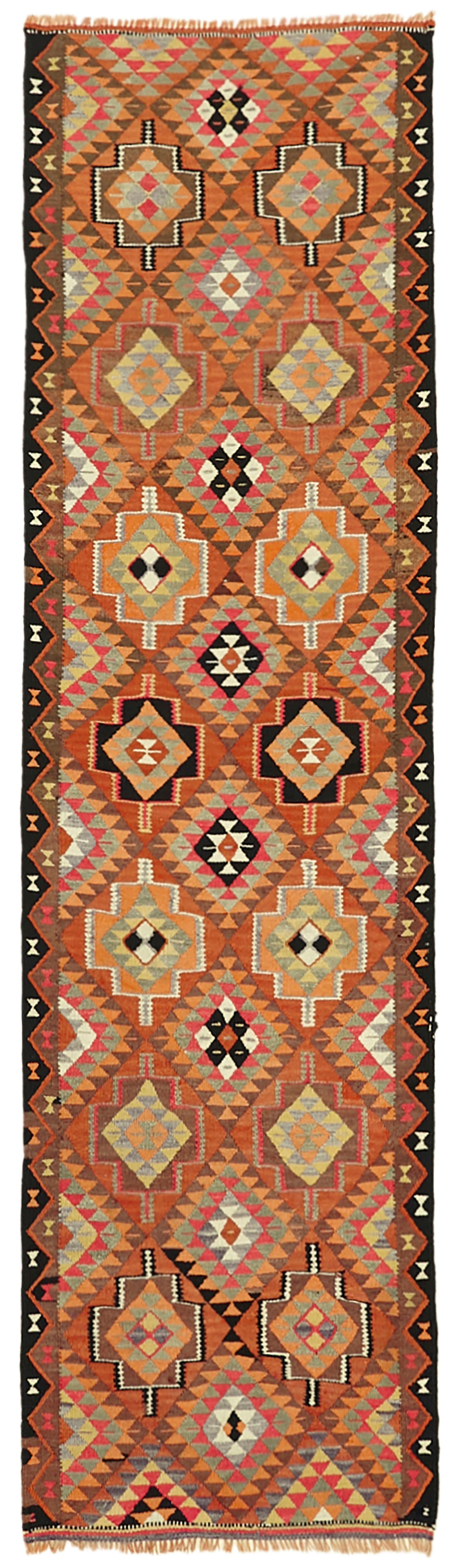 3x10 Multicolor Boho Runner Kilim Rugs - 43003