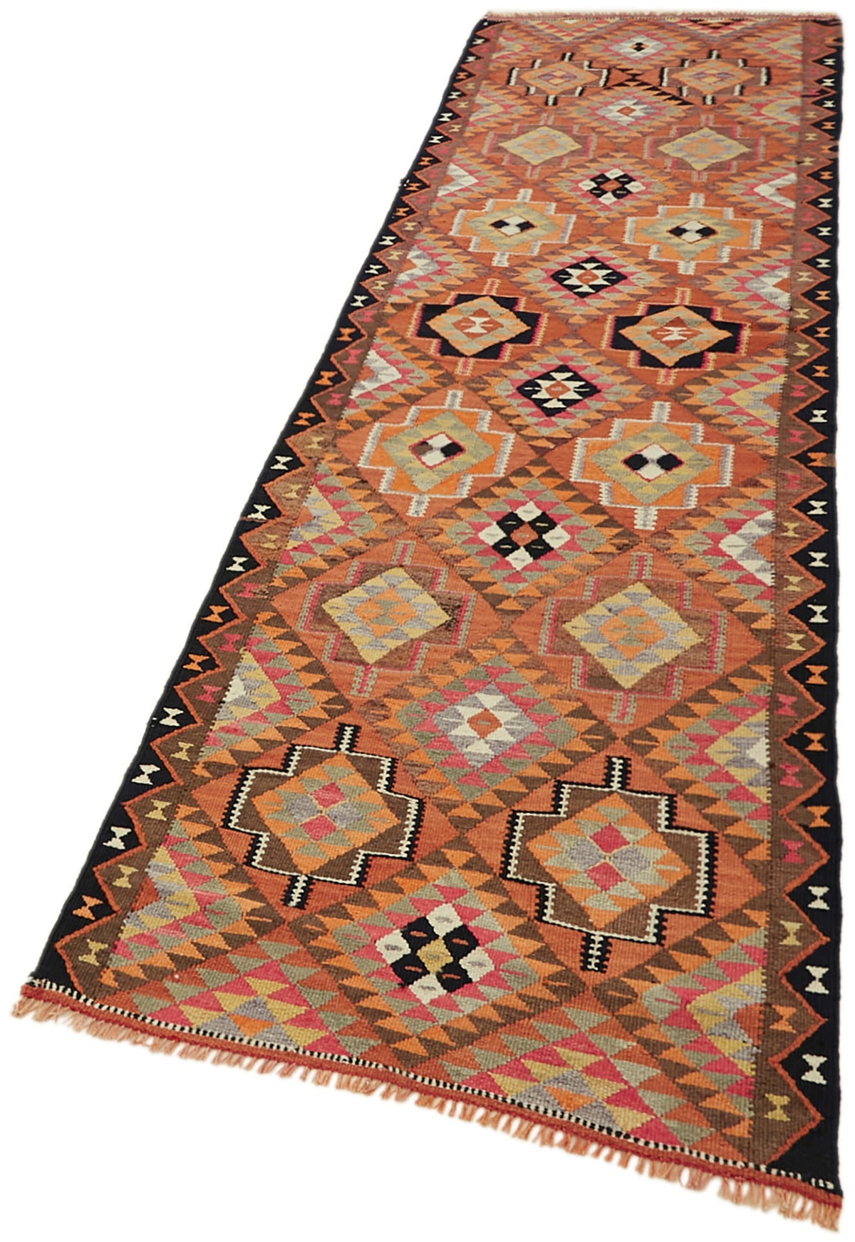 3x10 Multicolor Boho Runner Kilim Rugs - 43003