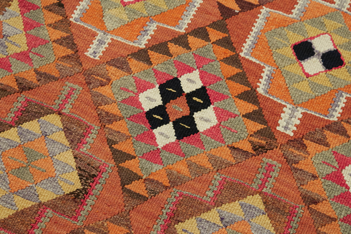 3x10 Multicolor Boho Runner Kilim Rugs - 43003
