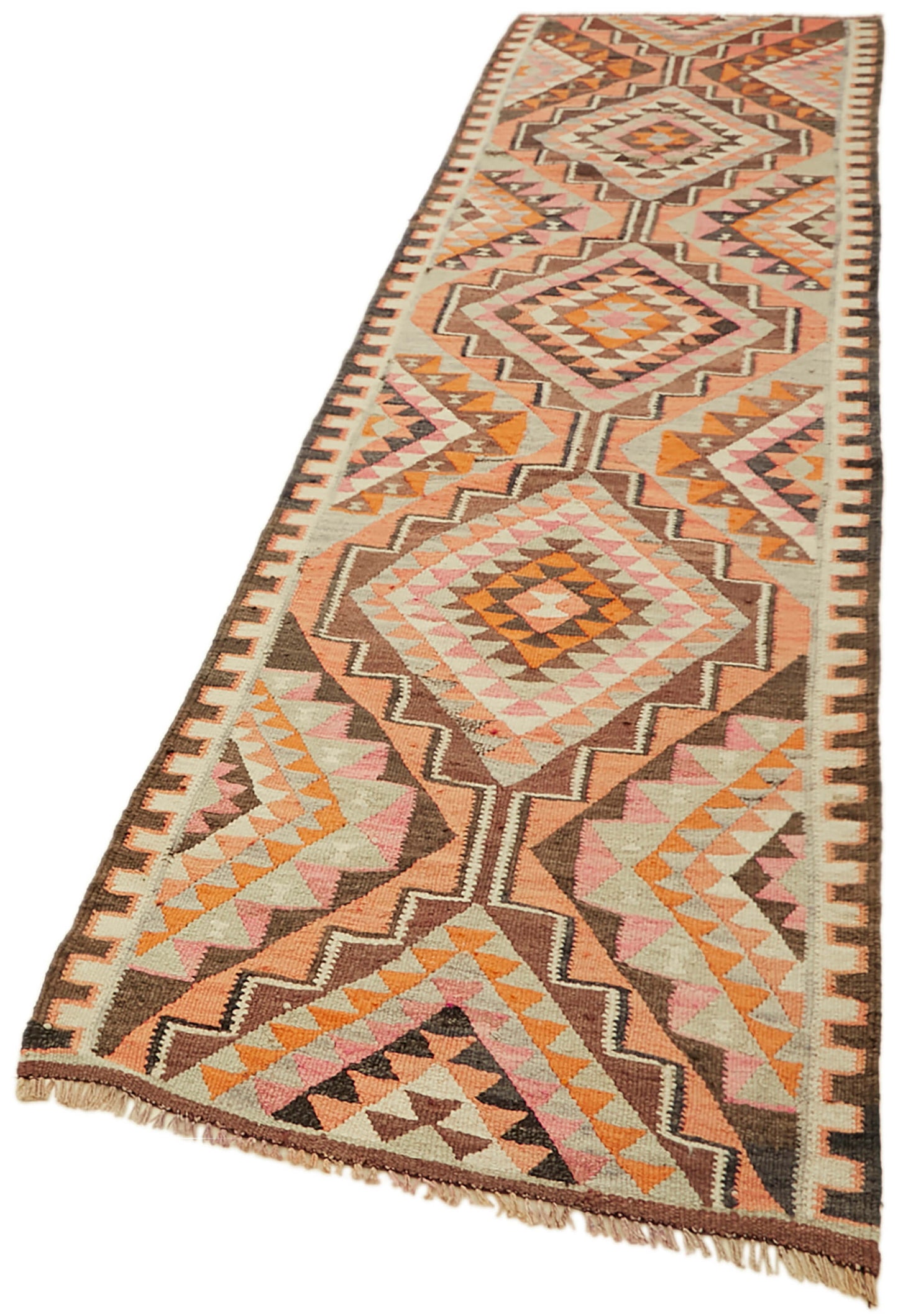 3x11 Multicolor Boho Runner Kilim Rugs - 43013