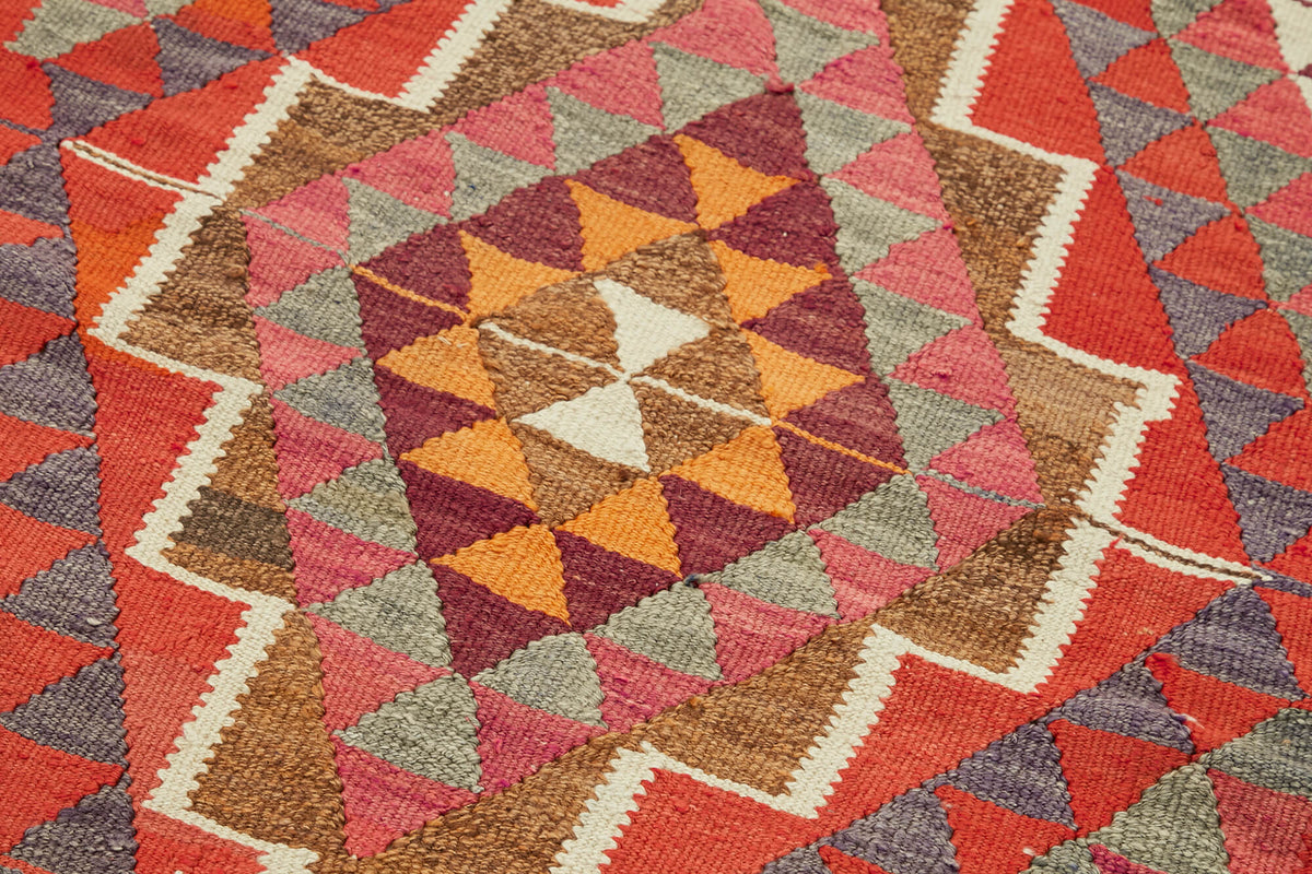 3x11 Multicolor Boho Runner Kilim Rugs - 43014