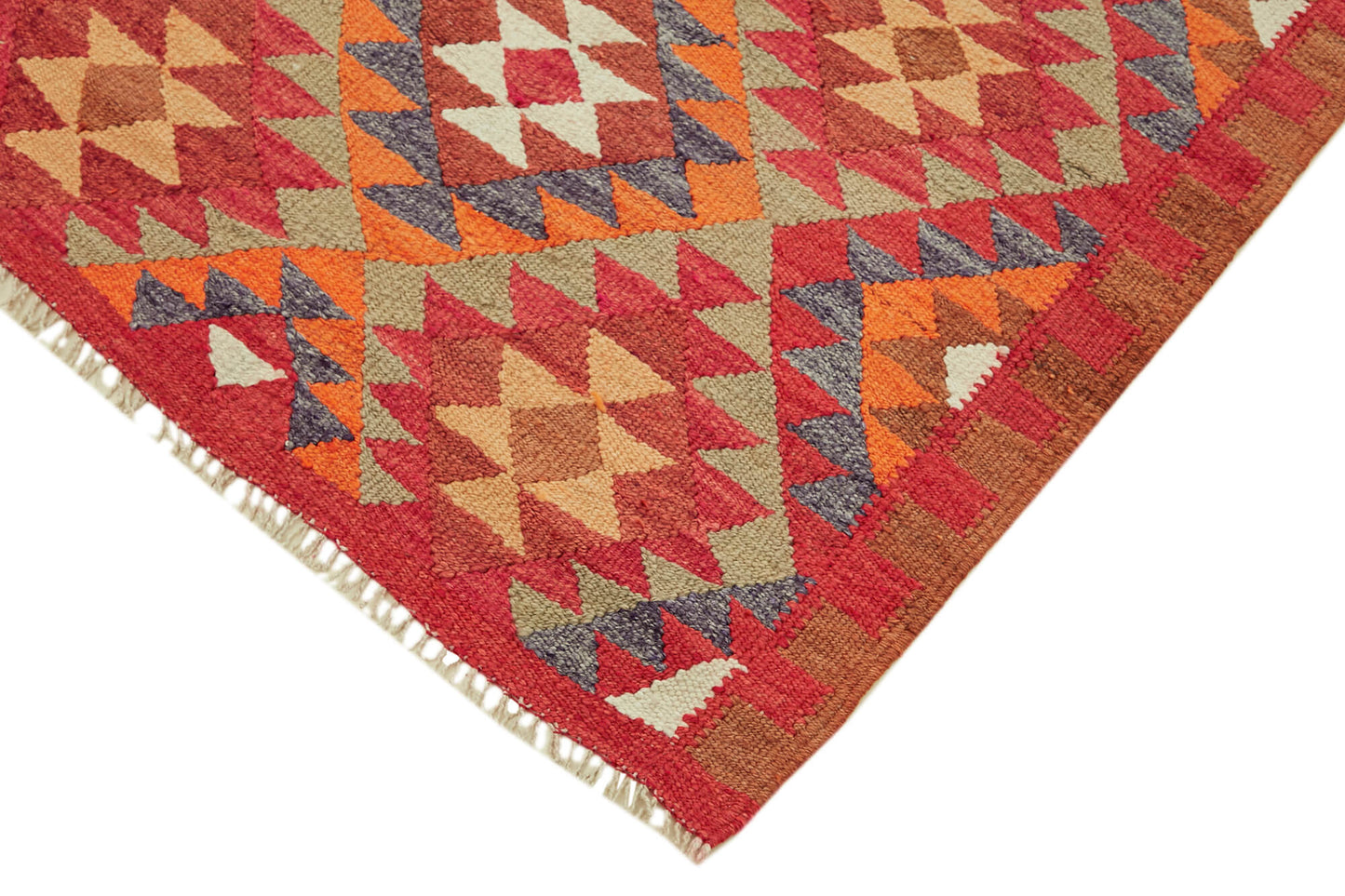 3x11 Multicolor Boho Runner Kilim Rugs - 43015