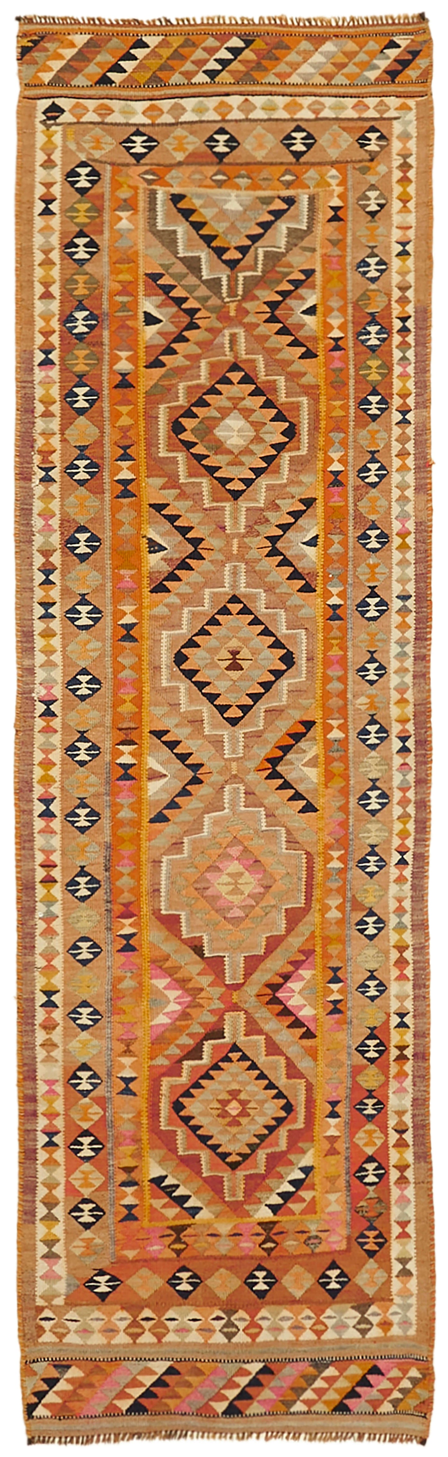 3x10 Multicolor Boho Runner Kilim Rugs - 43016